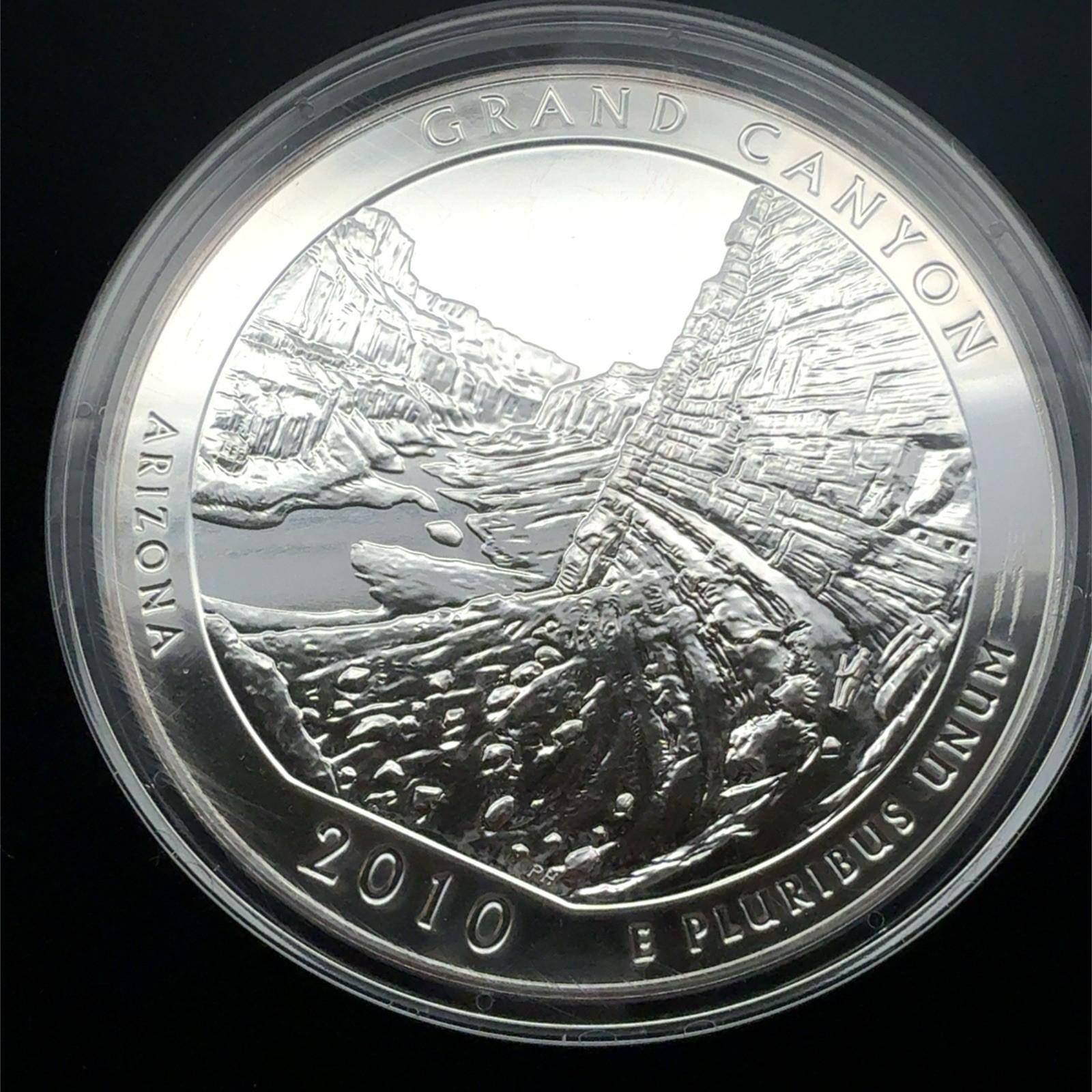 2010 Grand Canyon 5oz .999 Fine Silver America the Beautiful Series Large Round - Image 3