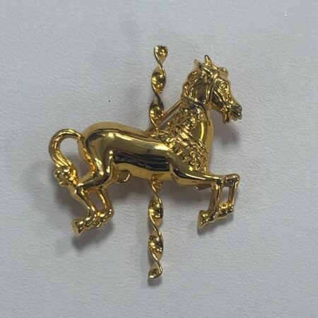 Vintage .925 Sterling Silver Beau Carousel Horse Gold Tone Brooch/Pin 3.1 Grams