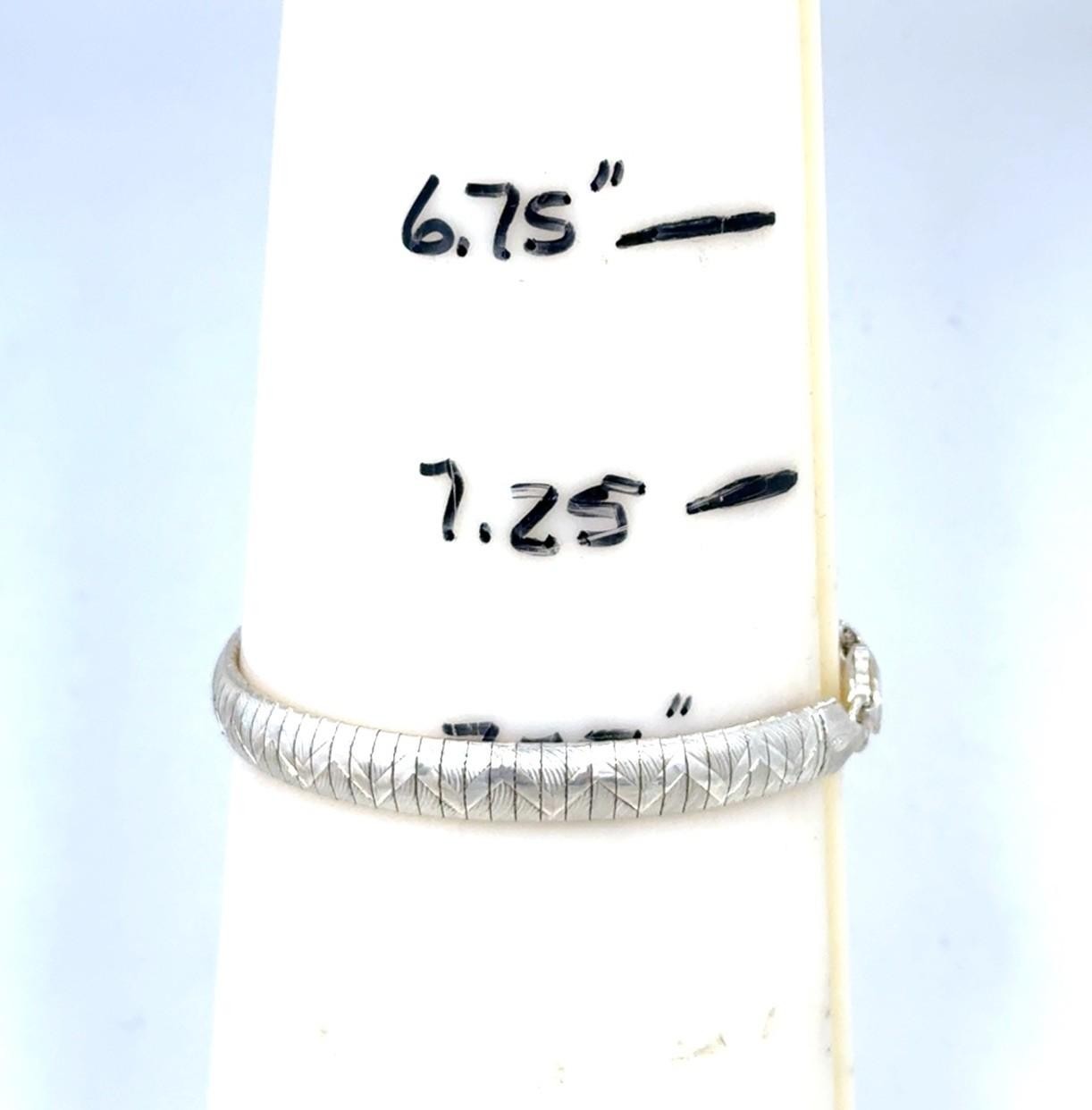 7.75” x 7.5mm ZigZag 925 Sterling Silver Omega Bracelet 16.3g - Image 9