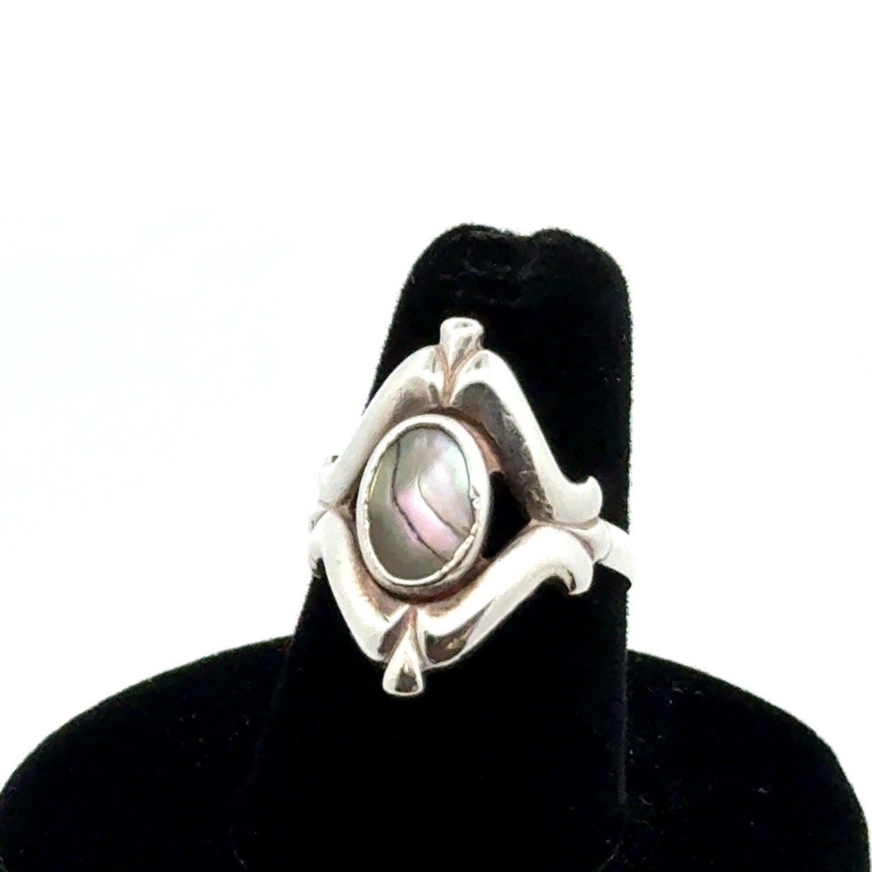 Bell Trading Post .925 Sterling Silver Oval Abalone Ring, Size-7, 3.6g
