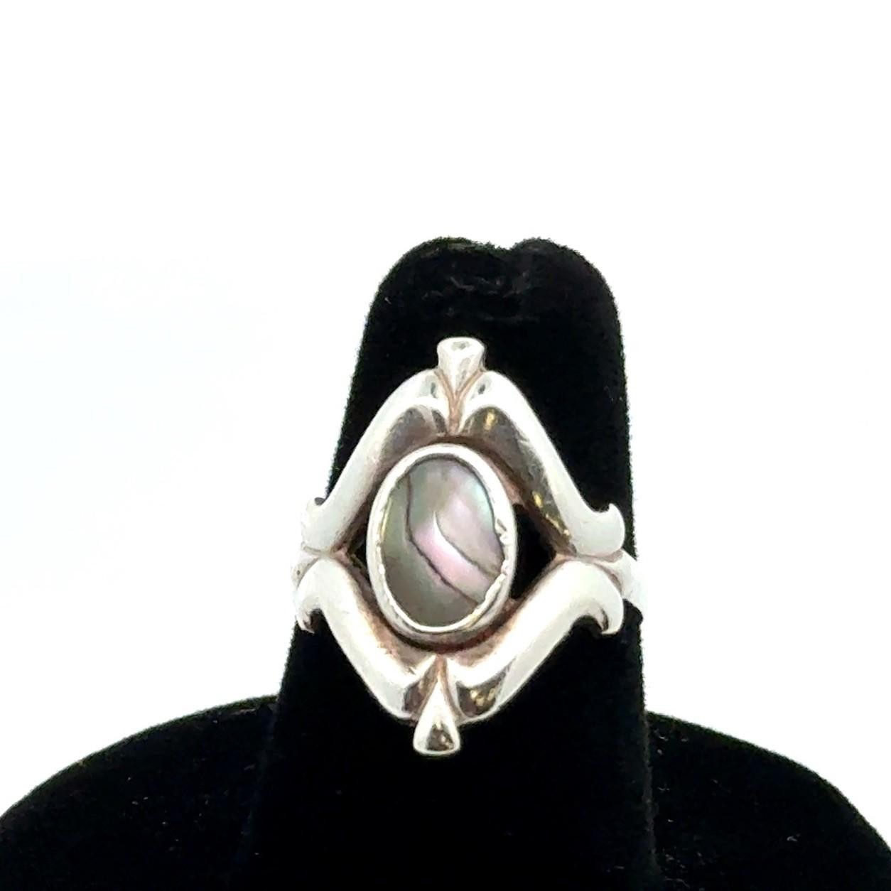 Bell Trading Post .925 Sterling Silver Oval Abalone Ring, Size-7, 3.6g - Image 2