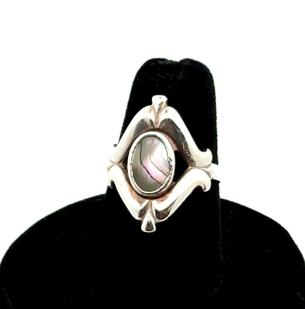 Bell Trading Post .925 Sterling Silver Oval Abalone Ring, Size-7, 3.6g - Image 3