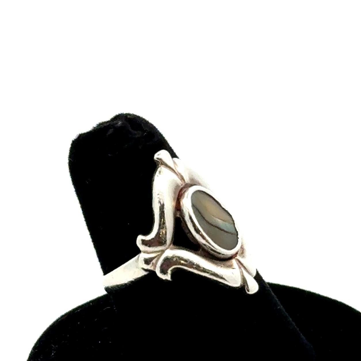 Bell Trading Post .925 Sterling Silver Oval Abalone Ring, Size-7, 3.6g - Image 4