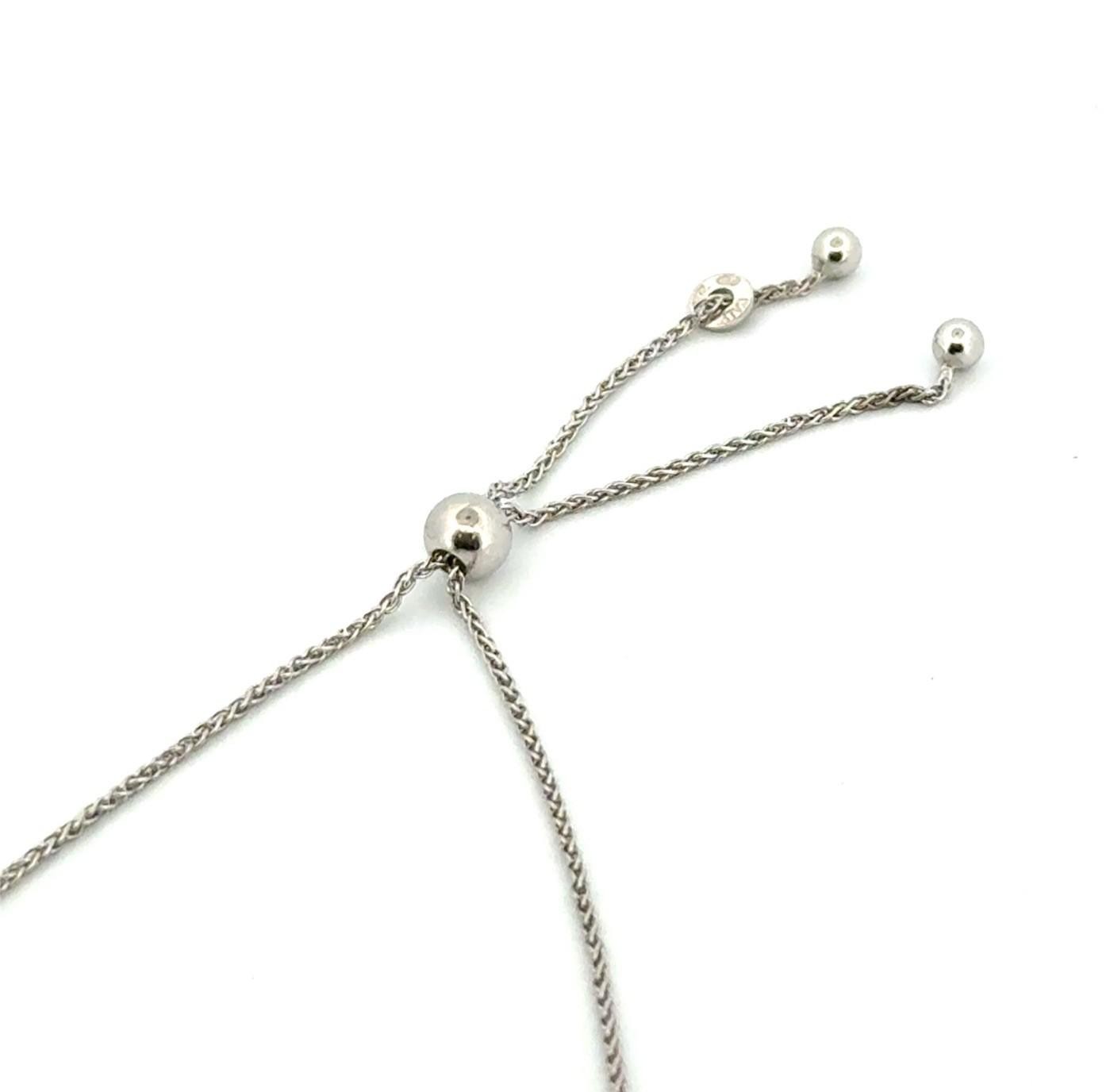 Max 8.5” Adjustable Italy 925 Sterling Silver Diamond Tassel Bolo Bracelet 3.3g - Image 4
