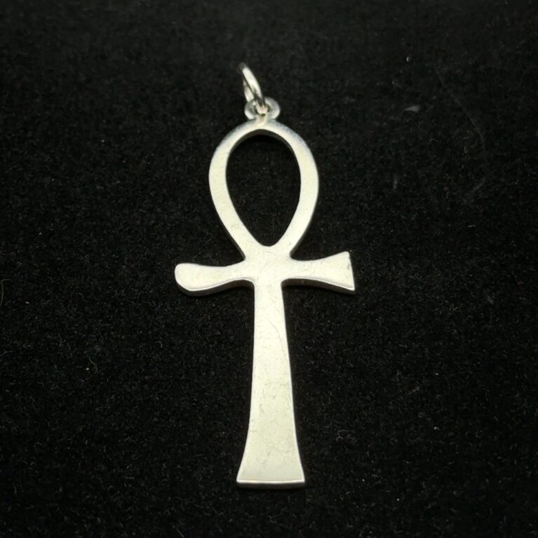 Vintage .925 Sterling Silver Egyptian Ankh Cross Pendant, 5.1g