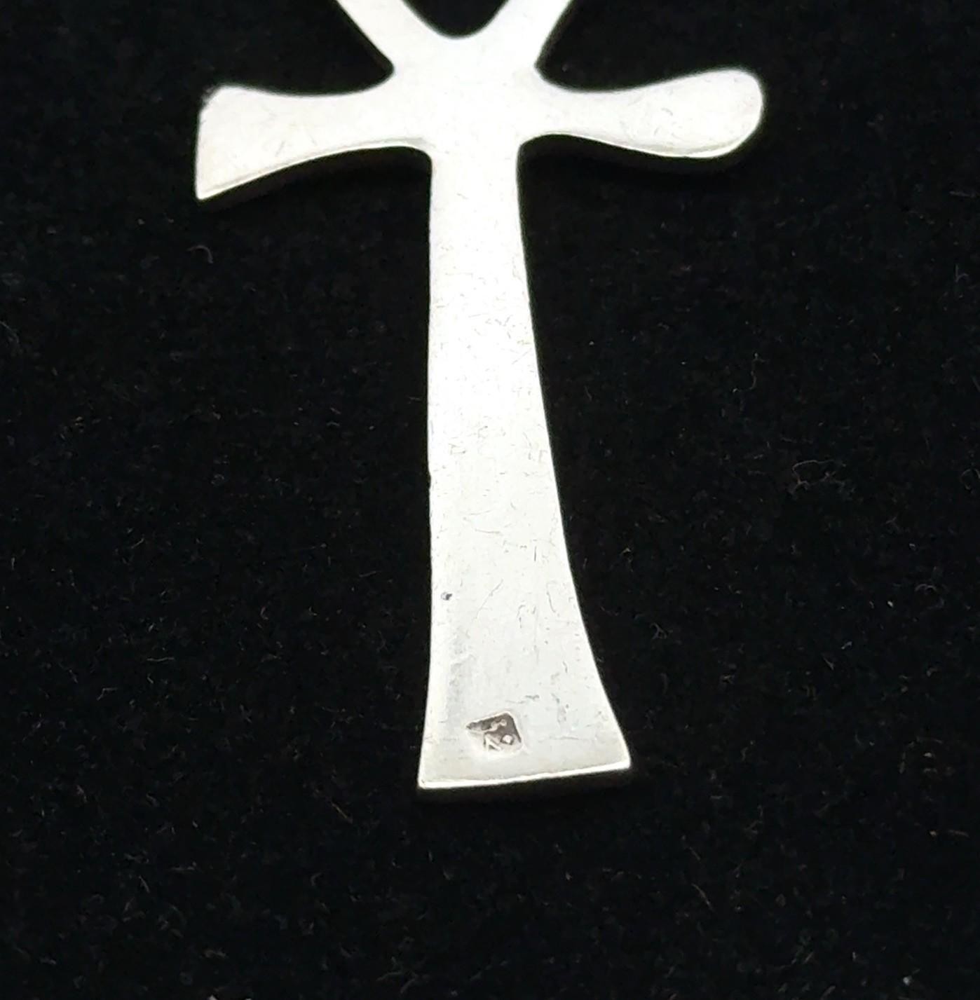 Vintage .925 Sterling Silver Egyptian Ankh Cross Pendant, 5.1g - Image 3