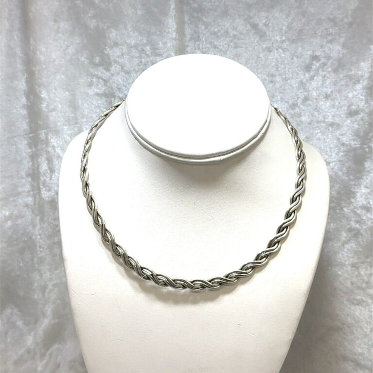 Sterling Silver Braided Choker, 6.4 mm Wide x 17 inches - 30.0 Grams