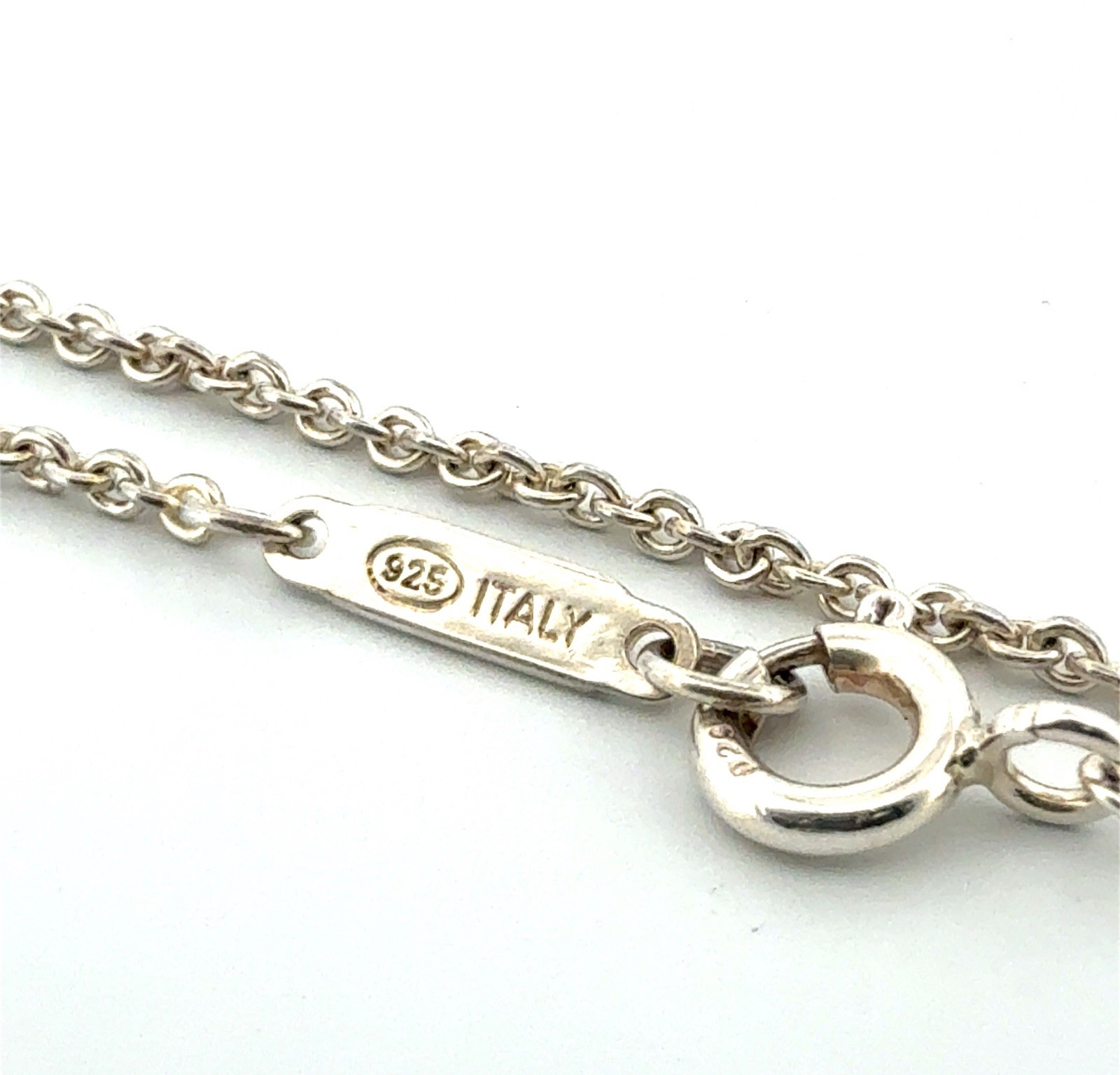 16” Tiffany & Co. 925 Sterling Silver Cushion Square Montage Pendant Necklace - Image 7