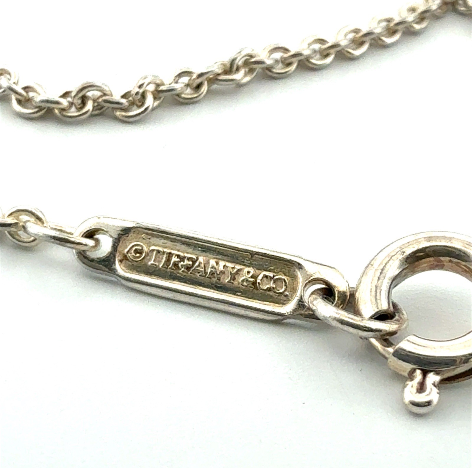 16” Tiffany & Co. 925 Sterling Silver Cushion Square Montage Pendant Necklace - Image 8
