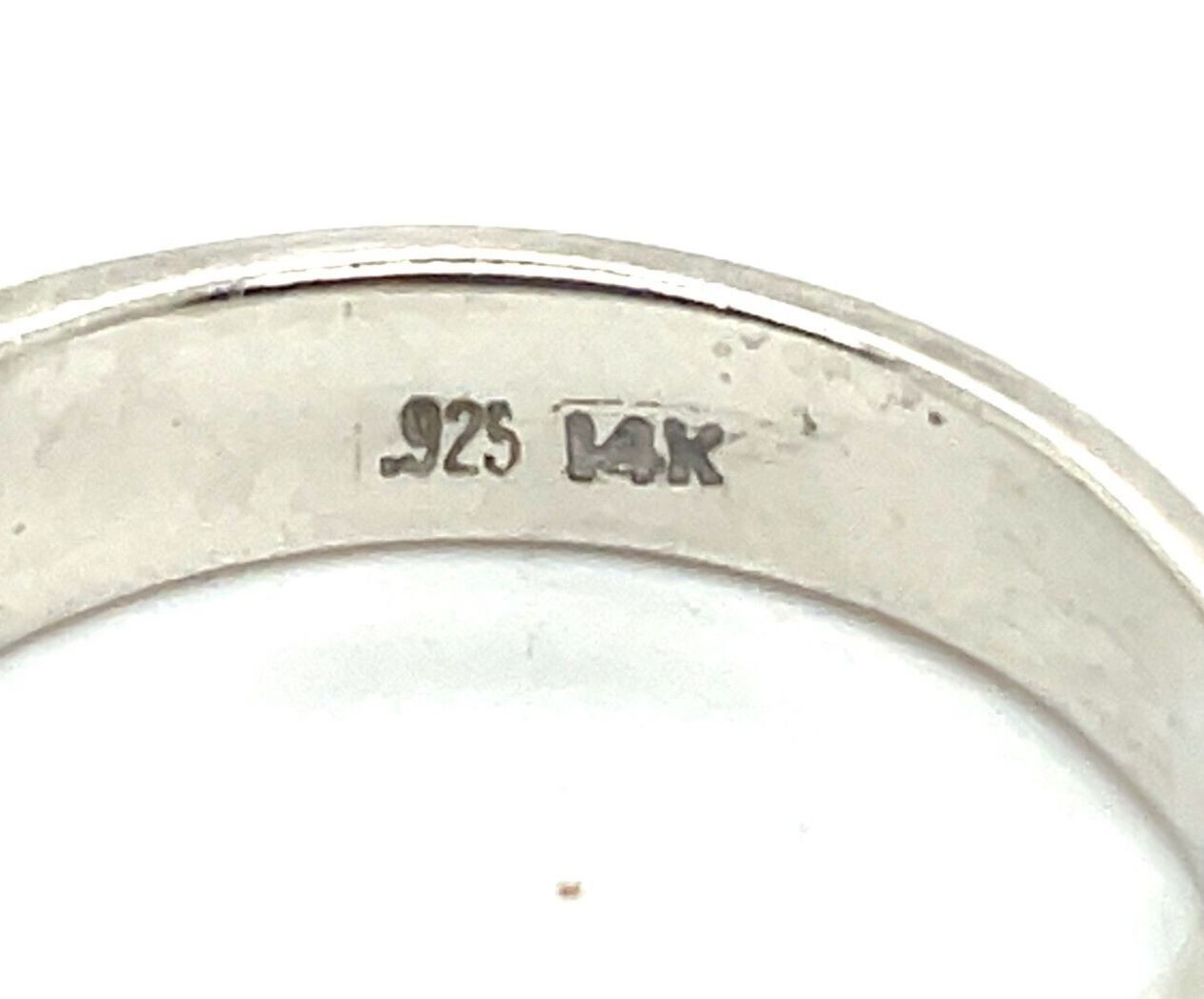 MM Rogers Studio Signed Sterling Silver & 14K Gold Band Ring Size 6.5 - Image 5