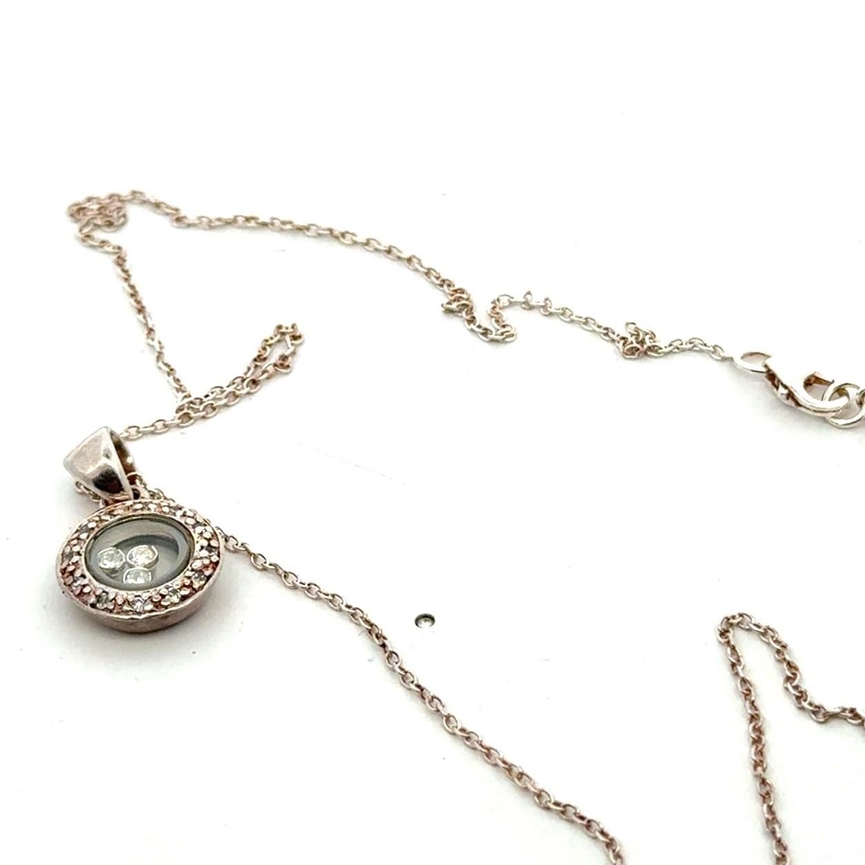 16-18” 925 Sterling Silver, Round CZ Floating Diamond/Dancing Halo Pendant, 4.7g - Image 5