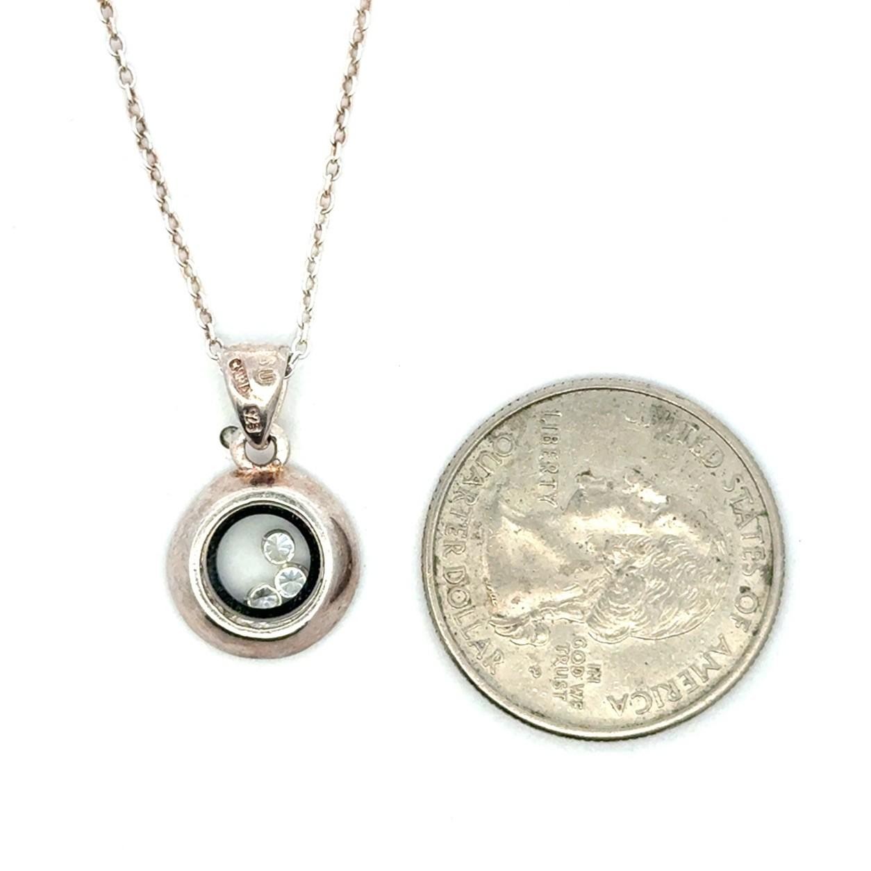 16-18” 925 Sterling Silver, Round CZ Floating Diamond/Dancing Halo Pendant, 4.7g - Image 8