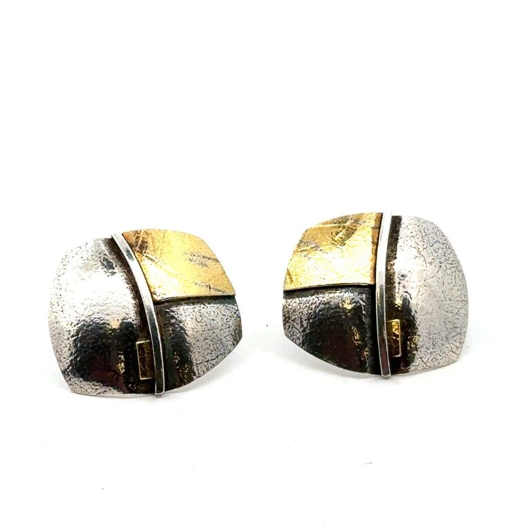 B. Blaudford 925 Sterling Silver & 22k Gold Earrings, 5.2g