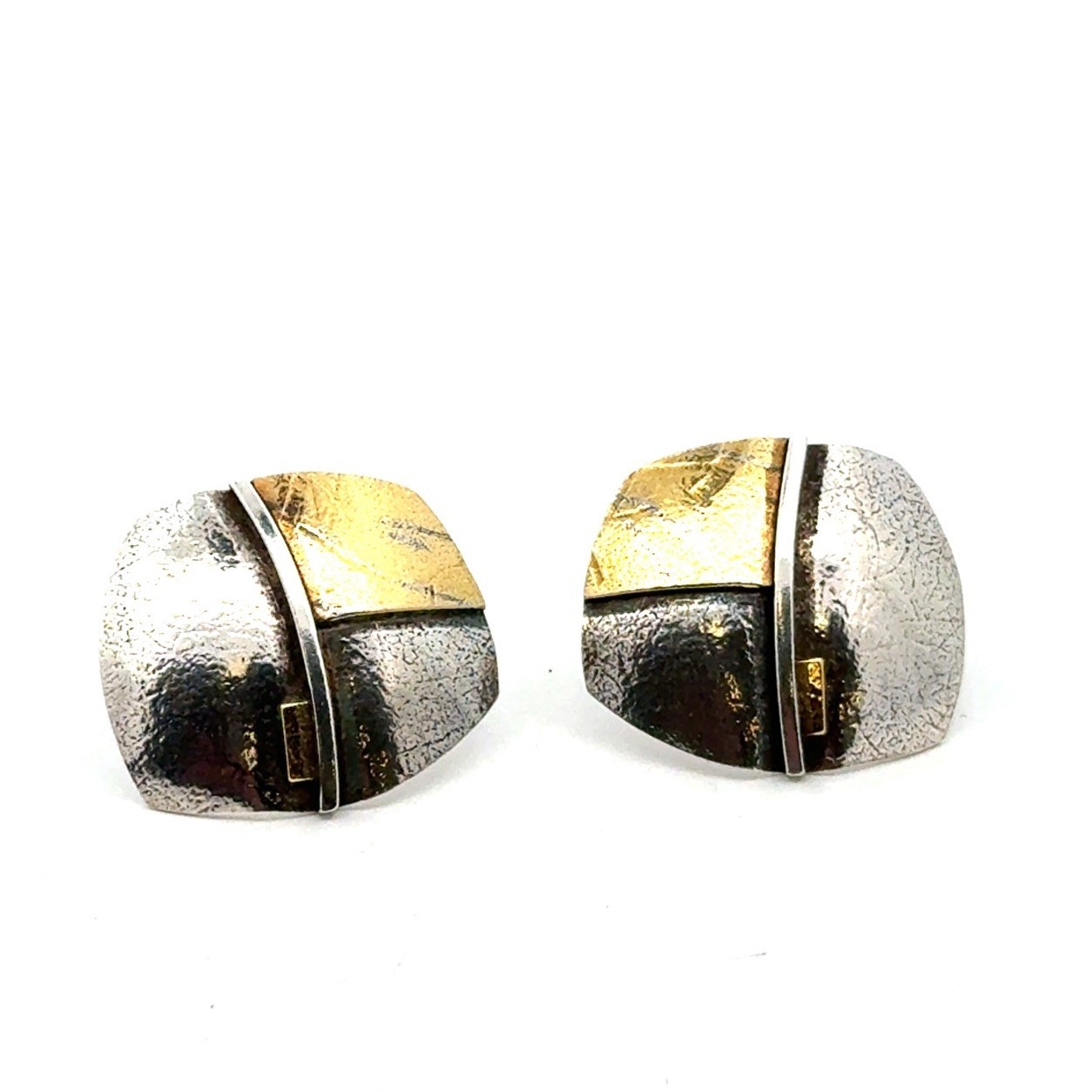 B. Blaudford 925 Sterling Silver & 22k Gold Earrings, 5.2g