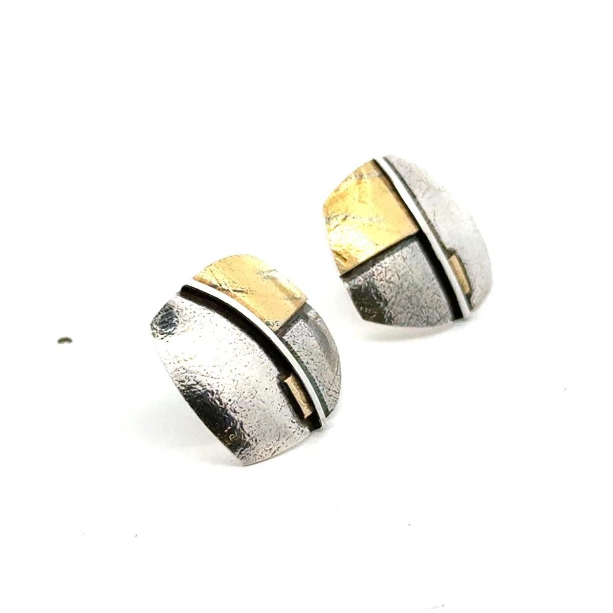 B. Blaudford 925 Sterling Silver & 22k Gold Earrings, 5.2g - Image 2