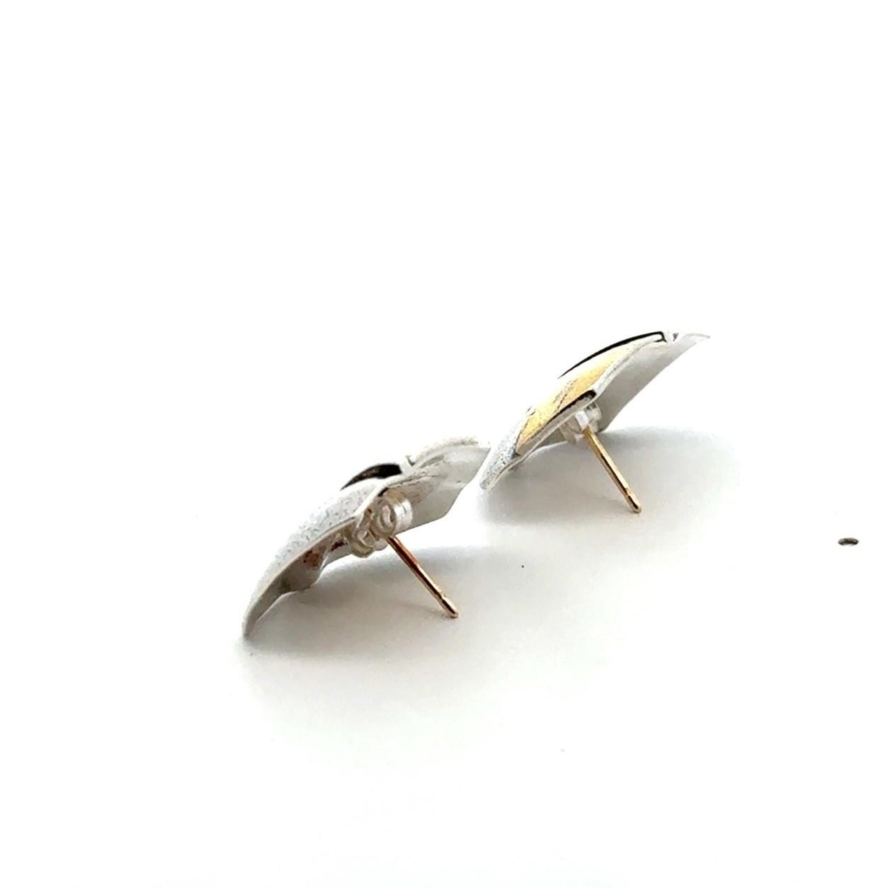 B. Blaudford 925 Sterling Silver & 22k Gold Earrings, 5.2g - Image 4