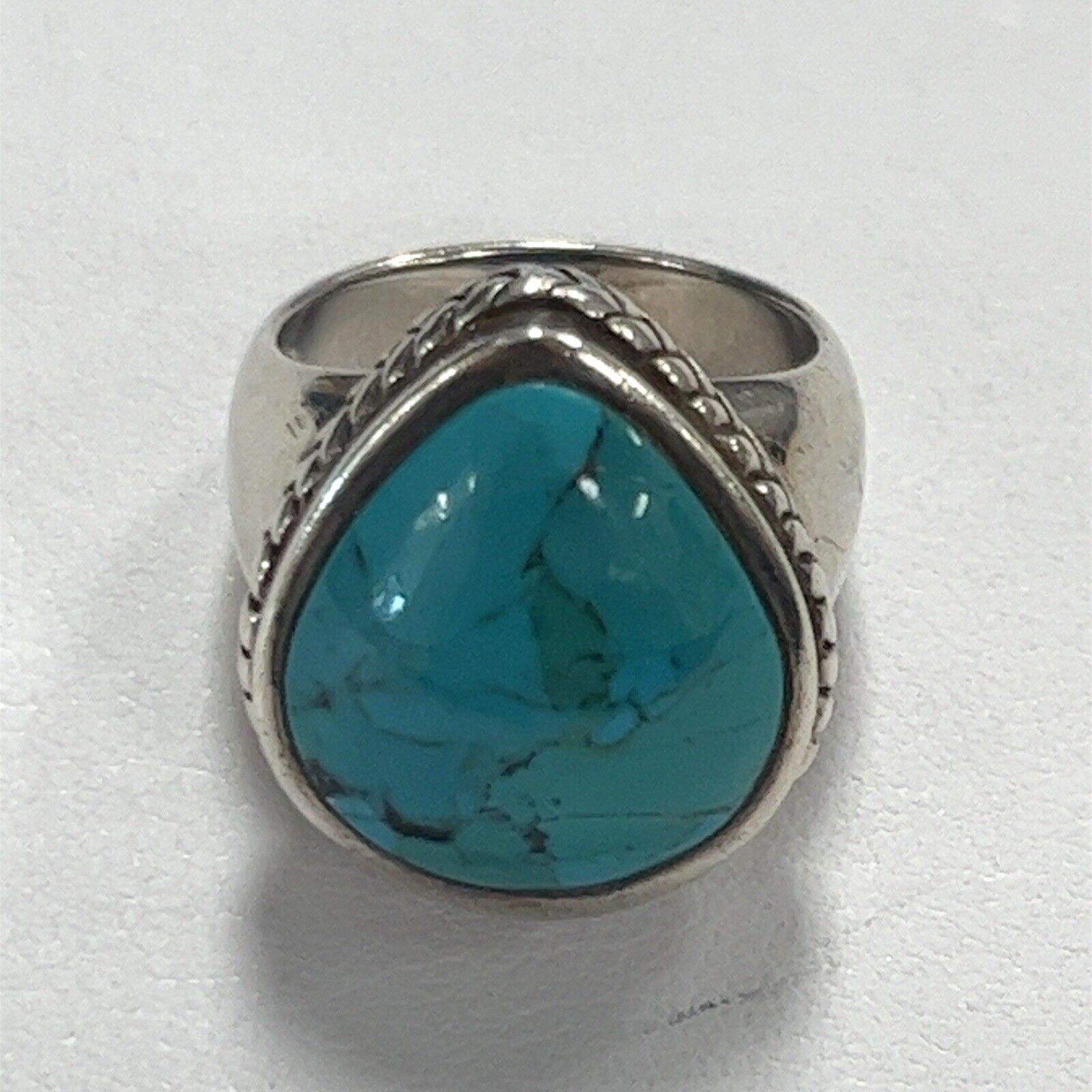 Barse .925 Sterling Silver Ring Turquoise Size: 7 - Image 3