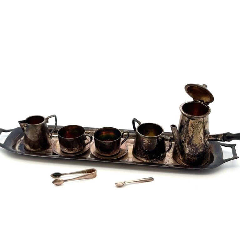 10pcs Miniature Coffee Set Cornelius Saunders & Francis Shepard England 56.4g