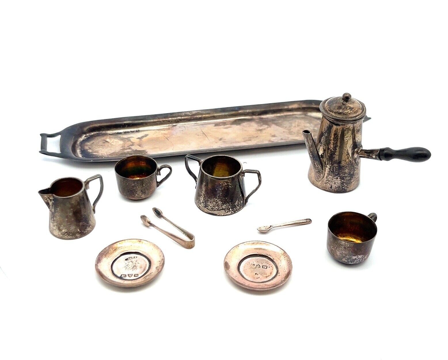 10pcs Miniature Coffee Set Cornelius Saunders & Francis Shepard England 56.4g - Image 5
