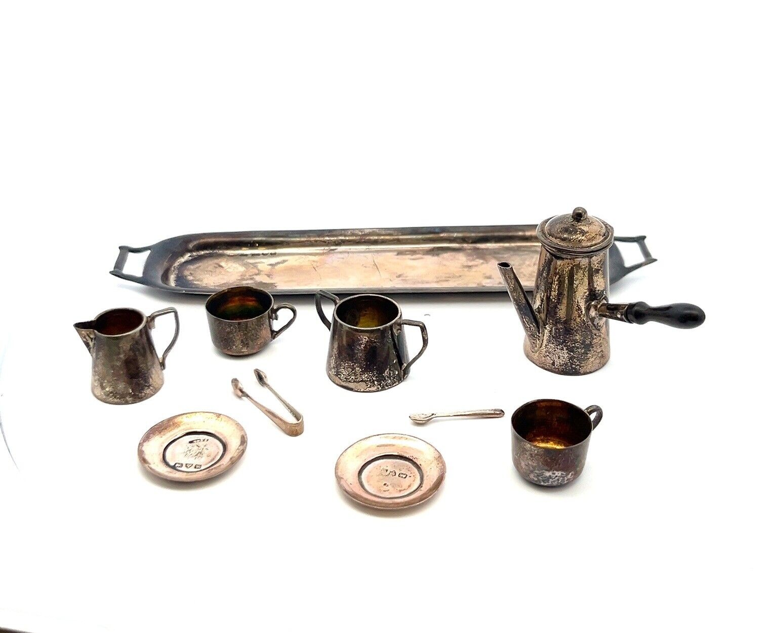 10pcs Miniature Coffee Set Cornelius Saunders & Francis Shepard England 56.4g - Image 6