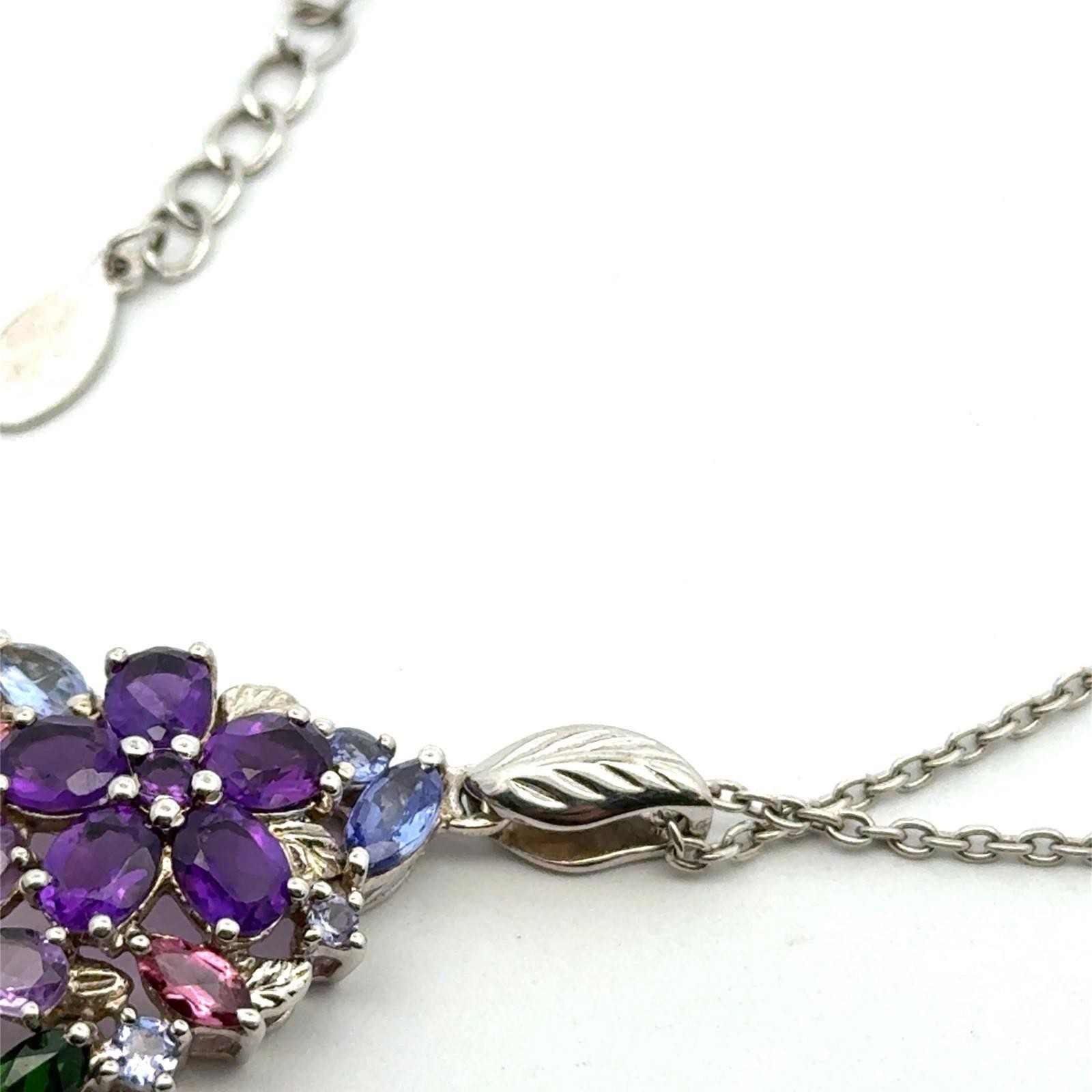 18+2” STS 925 Sterling Silver Chuck Clemency Multistone Necklace, 7.5g - Image 6