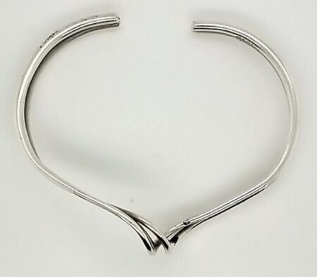 Mexico Sterling Silver Double Waves Twisted Cuff Bracelet 15.0 Grams - 6" Wrist