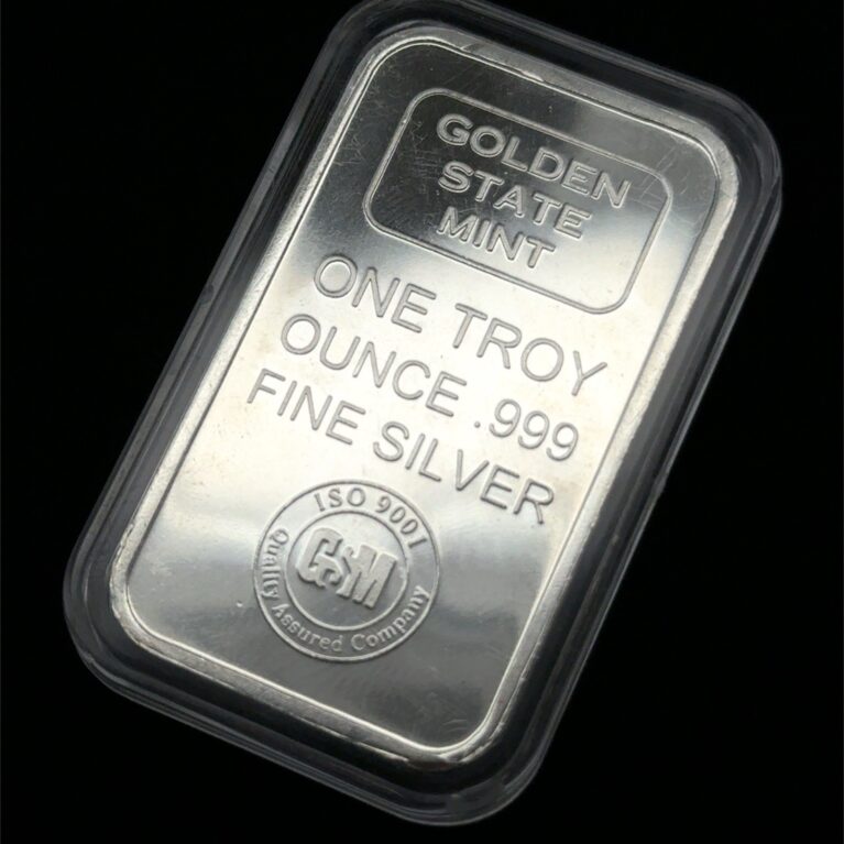 Golden State Mint 1 Oz .999 Fine Silver Bar