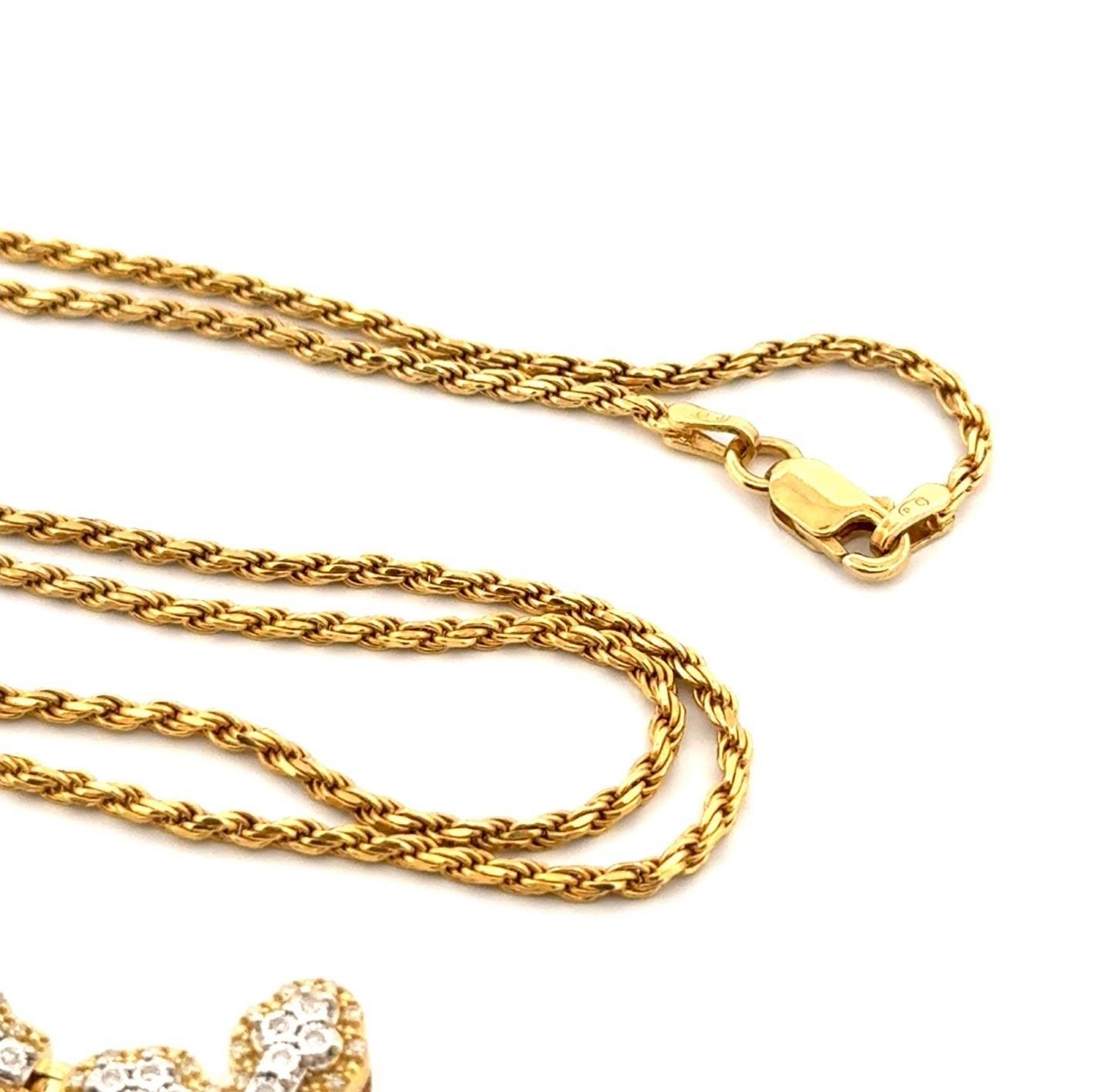 24” Gold Vermeil 925 Sterling Silver Diamond Cross Pendant Rope Chain Necklace - Image 8