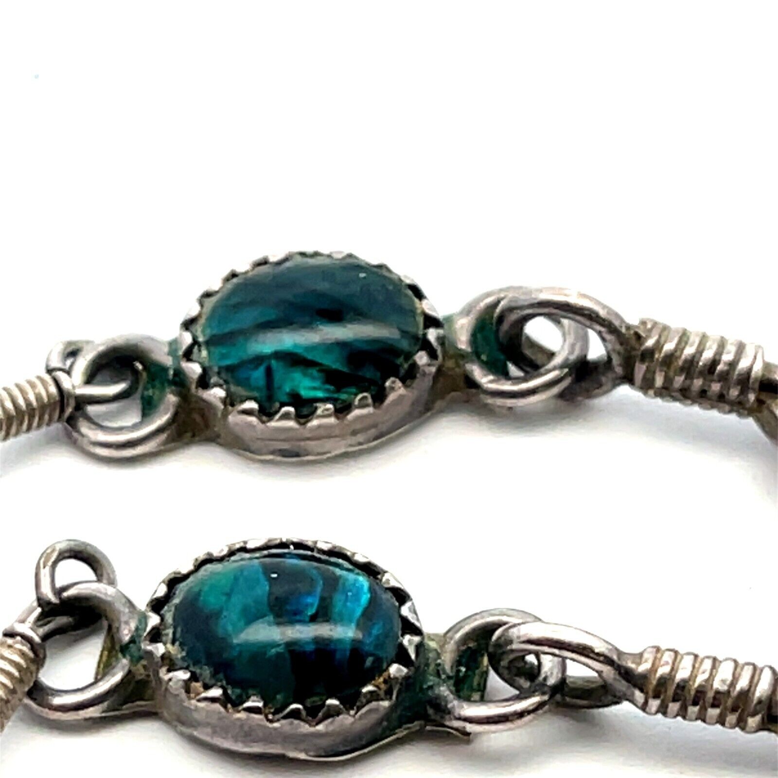925 Sterling Silver Abalone & Feather Dangle Earrings 6.0 Grams - Image 4