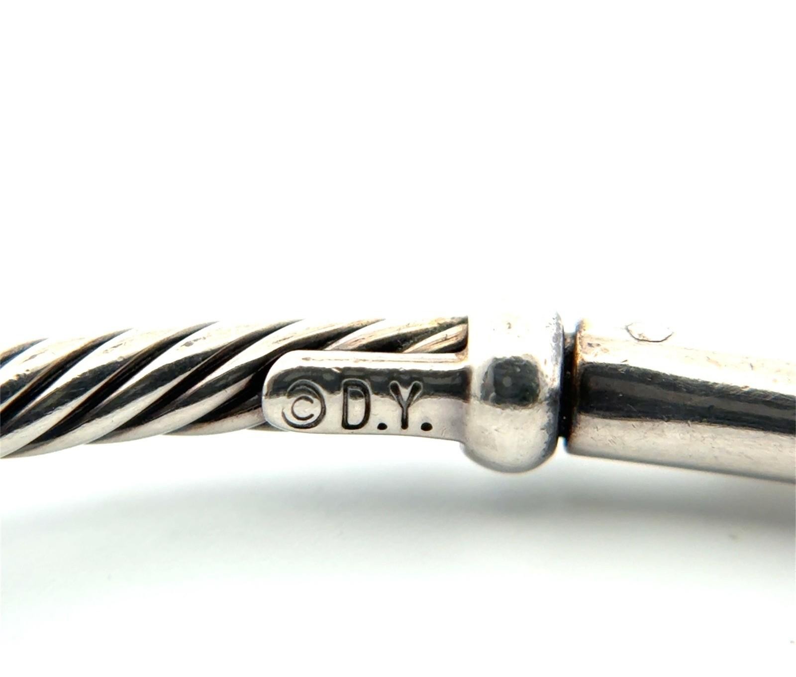 6.5” David Yurman 14k Gold & 925 Sterling Silver Hampton Cable Bracelet w/ Box - Image 4