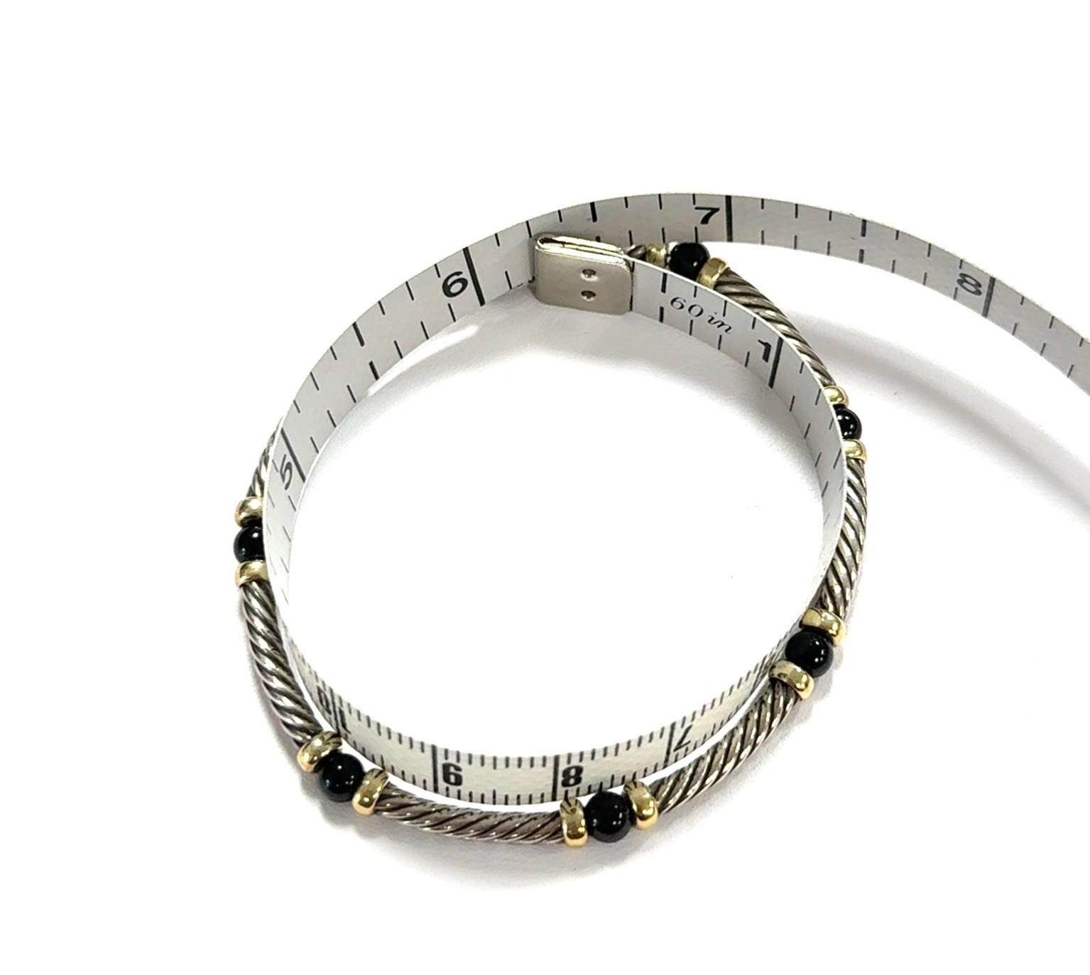 6.5” David Yurman 14k Gold & 925 Sterling Silver Hampton Cable Bracelet w/ Box - Image 6