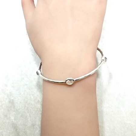IPPOLITA Sterling Silver Rock Candy Clear Quartz 5-Station 7.75" Bangle Bracelet