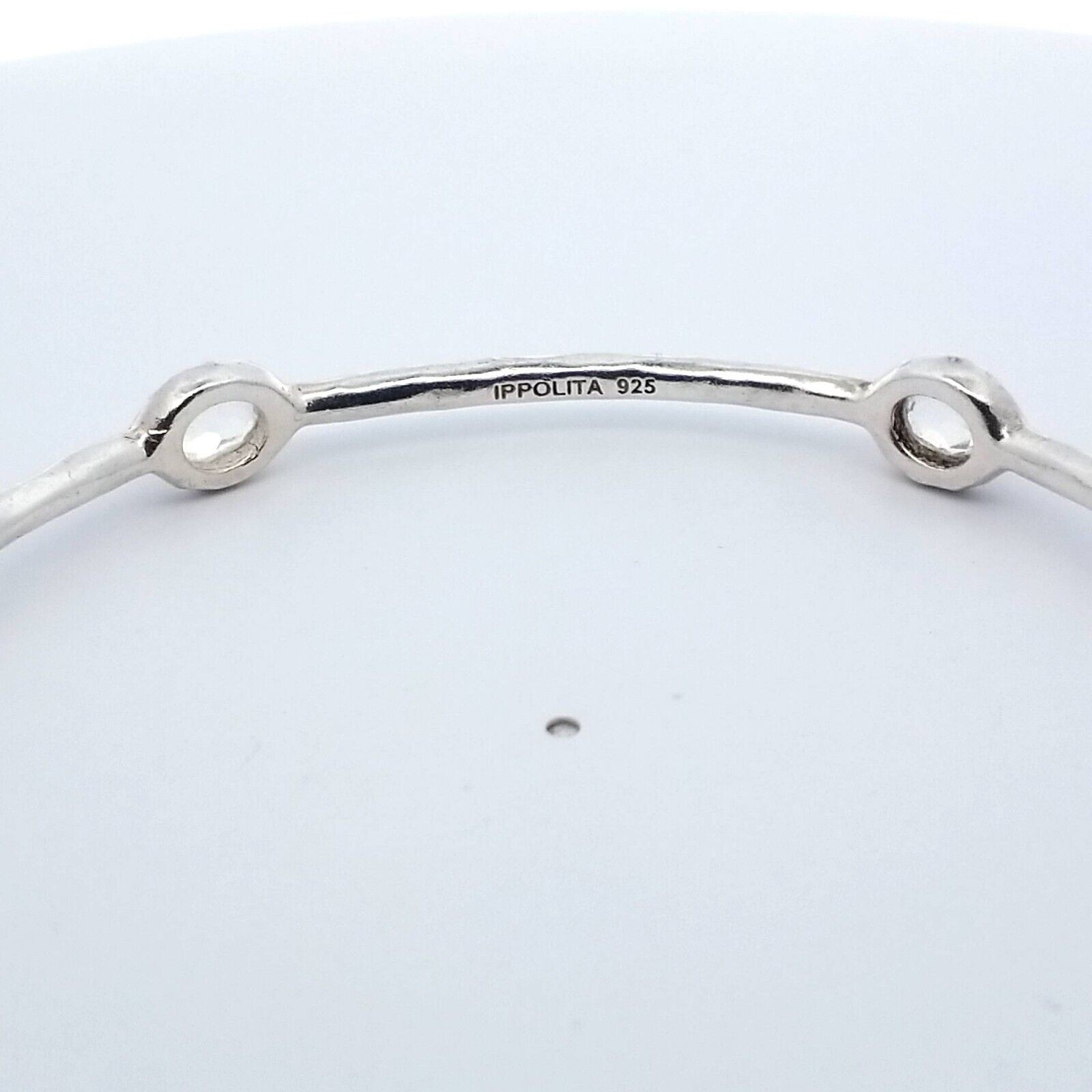 IPPOLITA Sterling Silver Rock Candy Clear Quartz 5-Station 7.75" Bangle Bracelet - Image 3