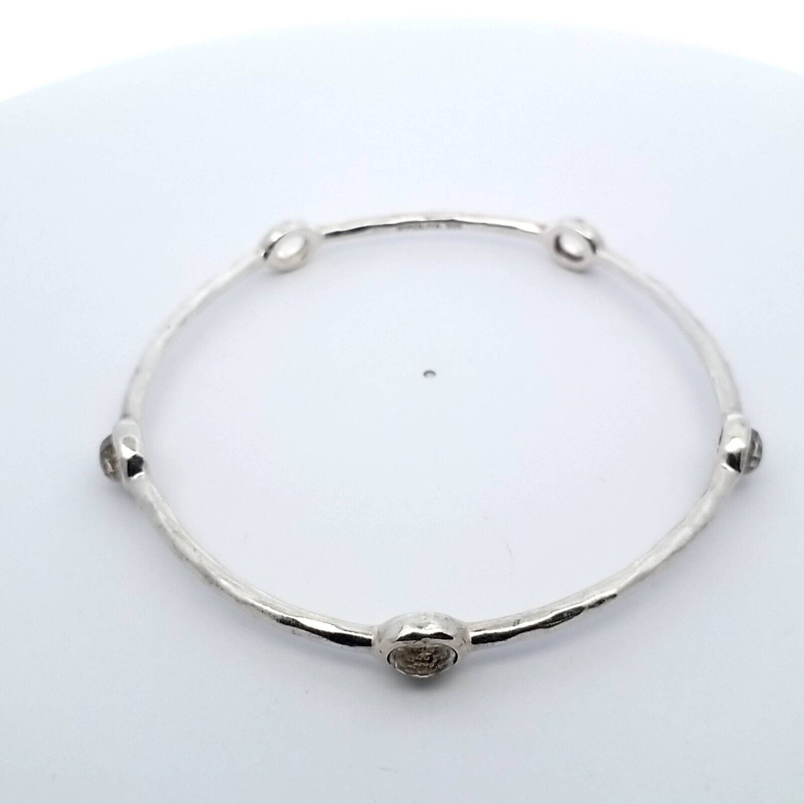 IPPOLITA Sterling Silver Rock Candy Clear Quartz 5-Station 7.75" Bangle Bracelet - Image 4