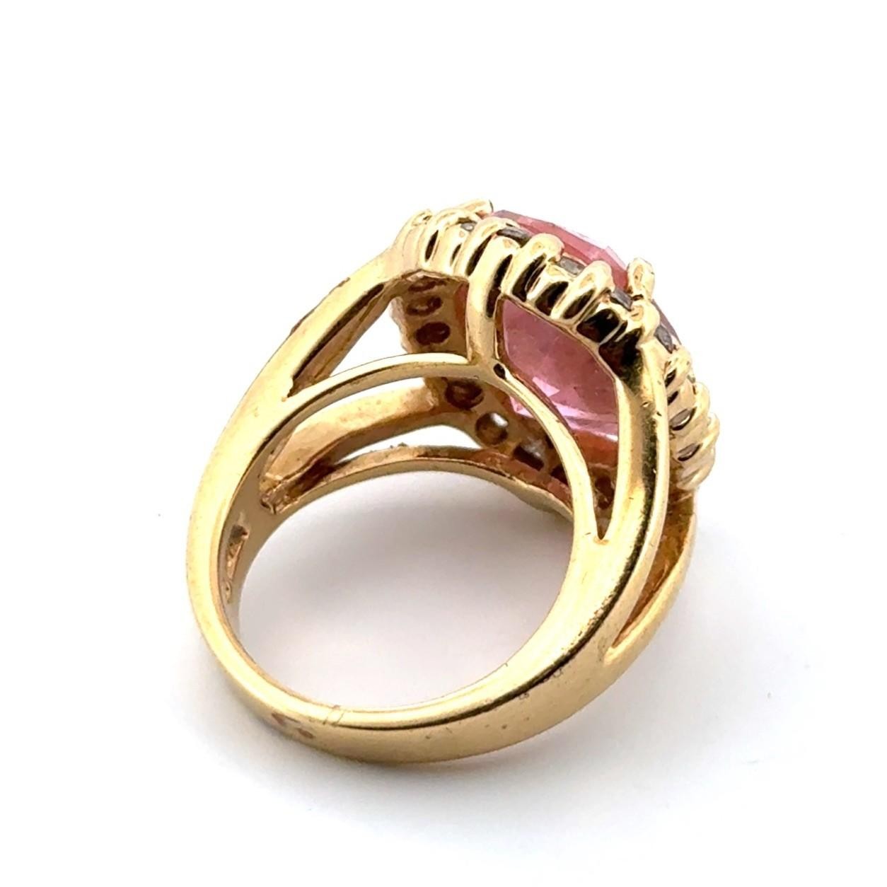 Size: 6.25 JBK 18k Gold Plated 925 Sterling Silver Pink & White CZ Ring 11.5g - Image 7
