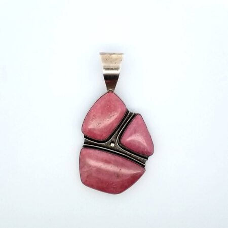 DTR Jay King Signed Pink Rhodonite & Sterling Silver Pendant 44.7 Grams