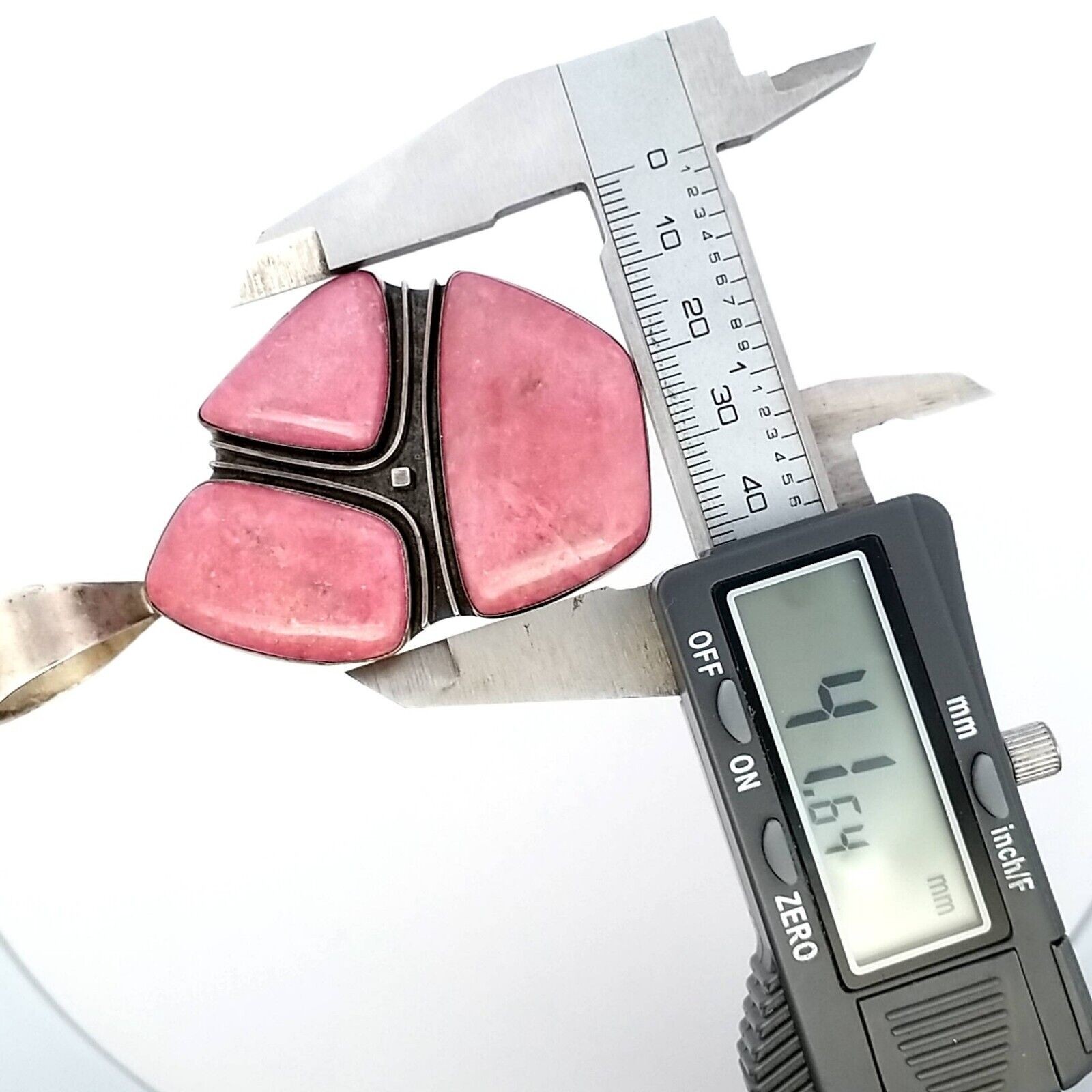 DTR Jay King Signed Pink Rhodonite & Sterling Silver Pendant 44.7 Grams - Image 7