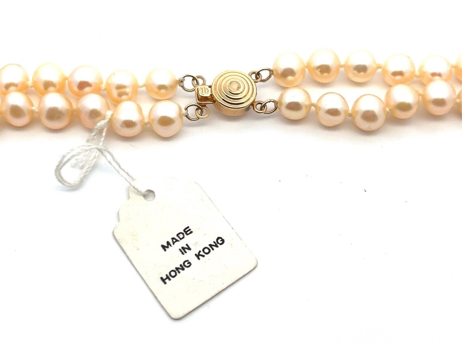 18” x 6mm JCM Freshwater Pearls Double Strand Necklace w/ 14k YG Clasp 41.6g - Image 4