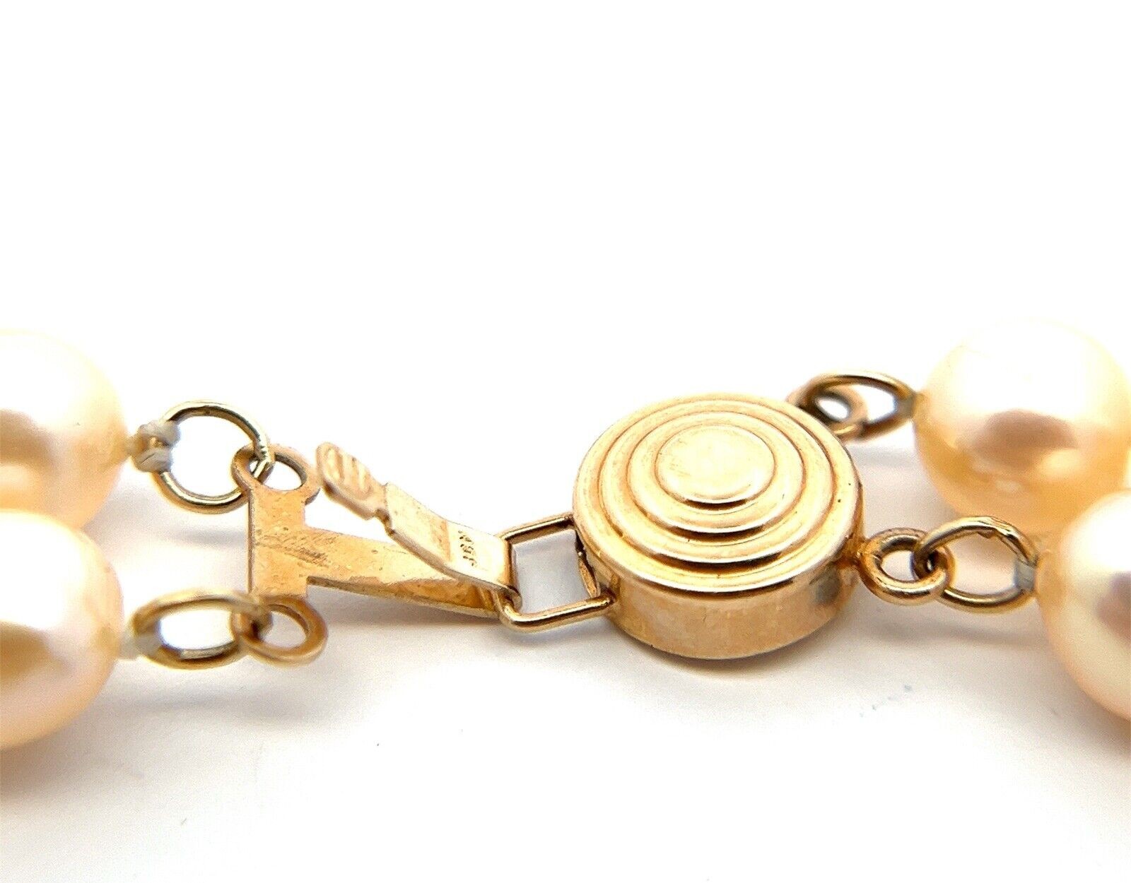 18” x 6mm JCM Freshwater Pearls Double Strand Necklace w/ 14k YG Clasp 41.6g - Image 6