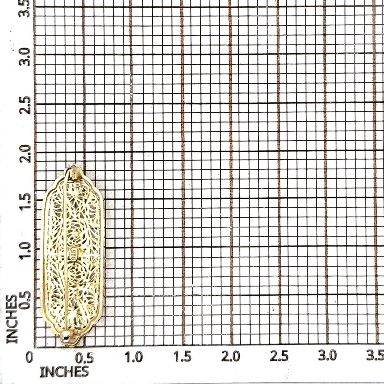.925 Gold Vermeil & Rhinestone Pin, 4.1g - Image 5