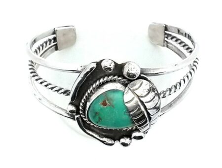 Vintage Navajo 925 Sterling Silver Turquoise Cuff Bracelet 35.8 Grams-6.5" Wrist