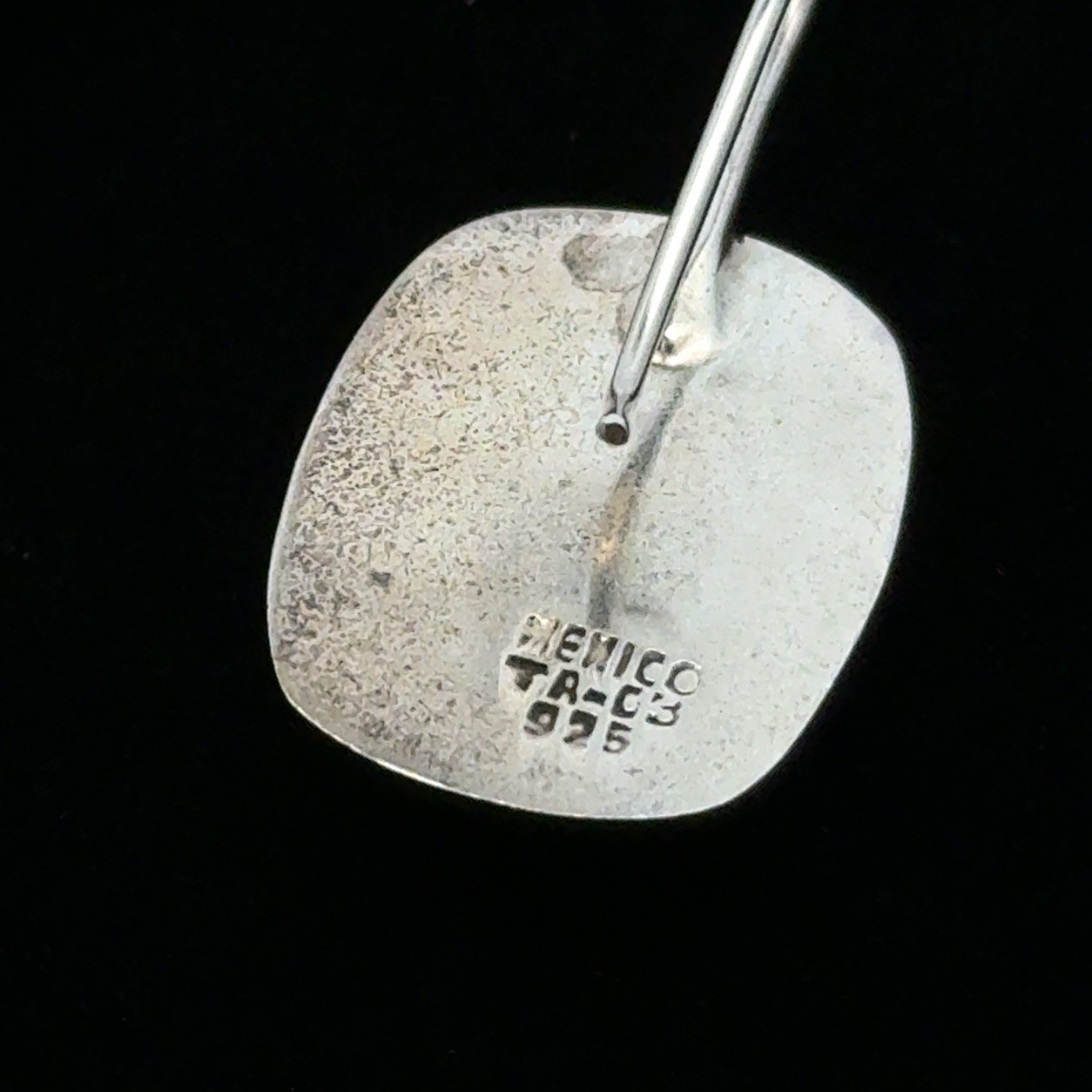 Taxco Mexico TA-03 925 Sterling Silver Puffy Rectangle Earrings, 9.4g - Image 3