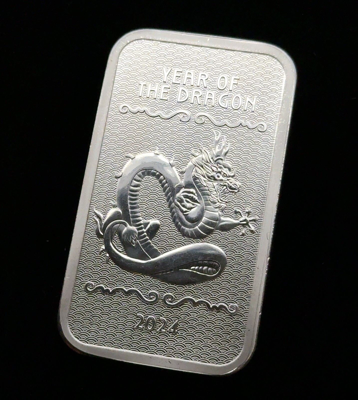 2024 Year of the Dragon Chinese Zodiac Ingot Bar 5 Troy Oz .999 Fine Silver