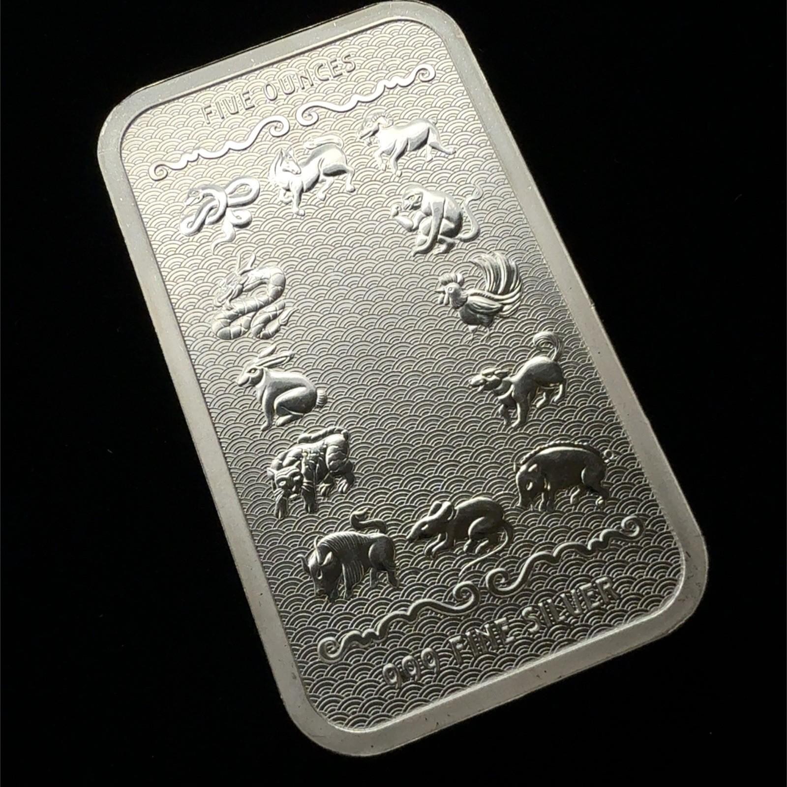 2024 Year of the Dragon Chinese Zodiac Ingot Bar 5 Troy Oz .999 Fine Silver - Image 4