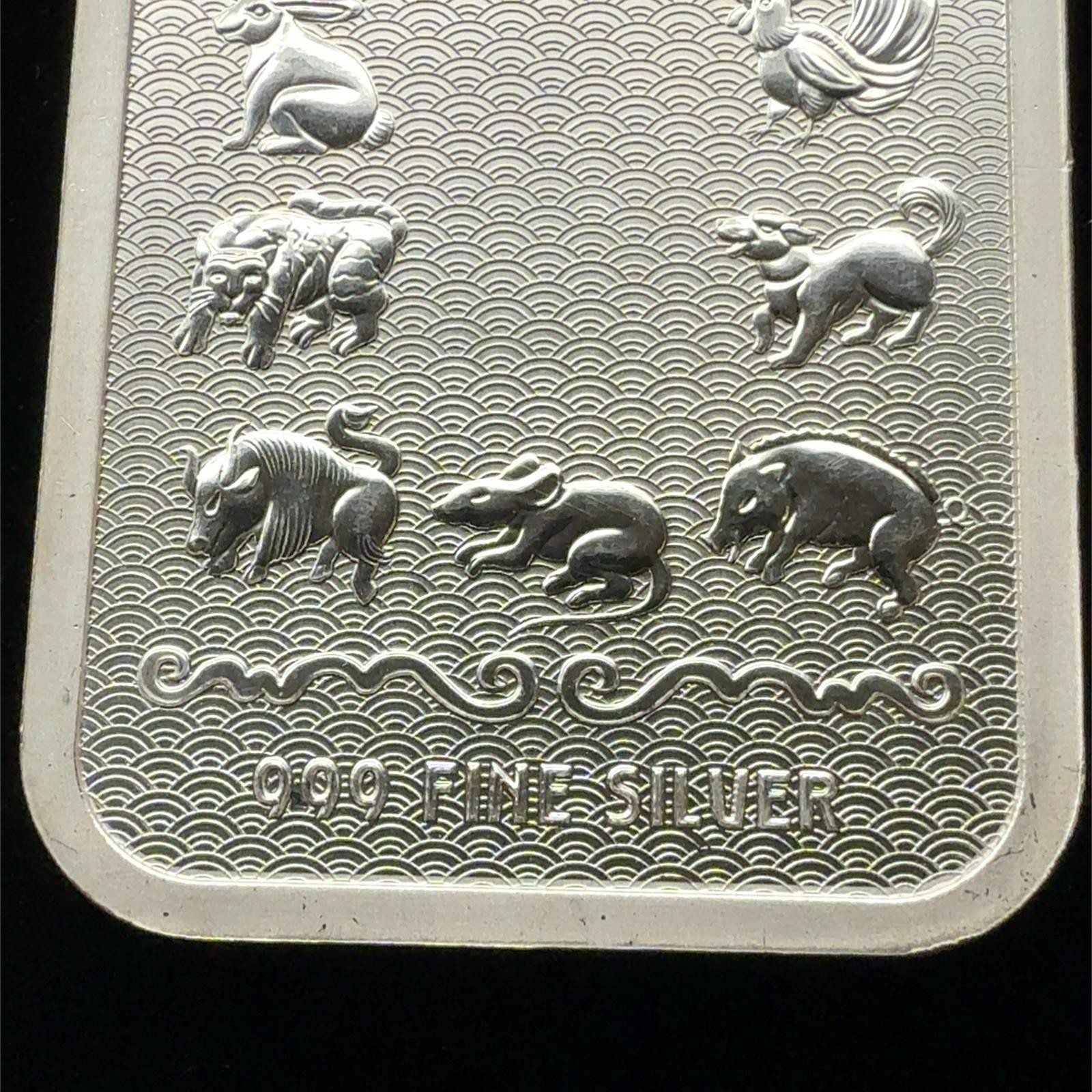 2024 Year of the Dragon Chinese Zodiac Ingot Bar 5 Troy Oz .999 Fine Silver - Image 5