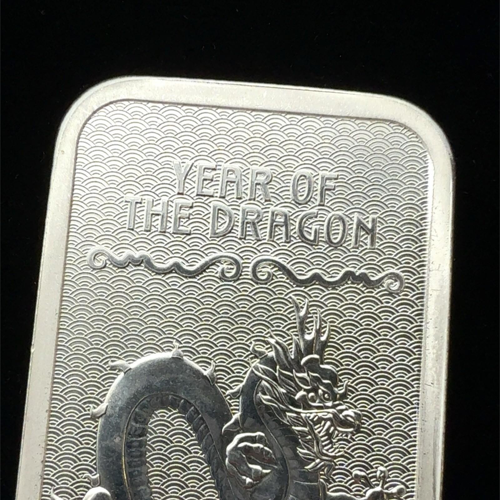 2024 Year of the Dragon Chinese Zodiac Ingot Bar 5 Troy Oz .999 Fine Silver - Image 8