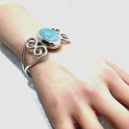 Sterling Silver Turquoise Cuff Bracelet - 6.5 Inch