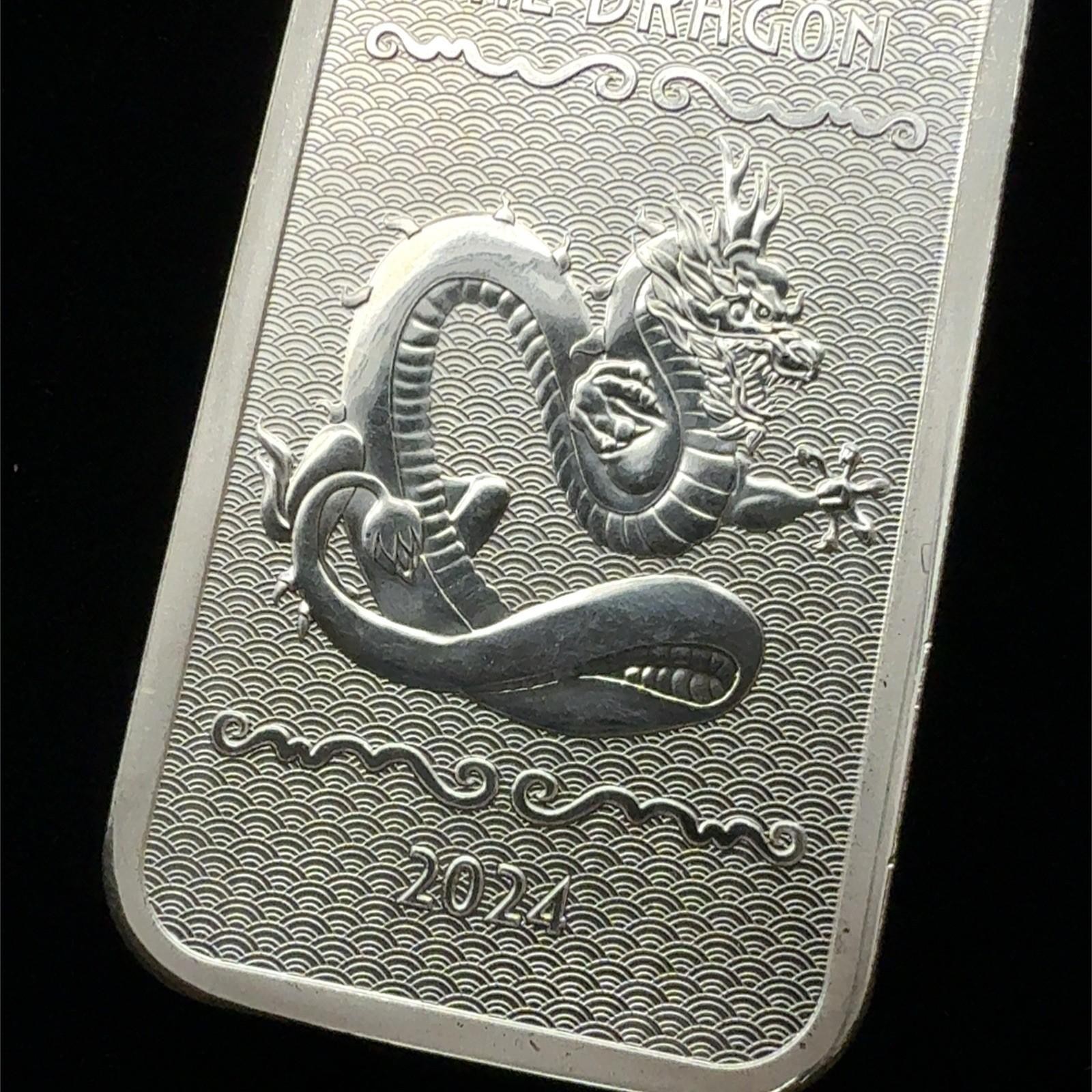 2024 Year of the Dragon Chinese Zodiac Ingot Bar 5 Troy Oz .999 Fine Silver - Image 9