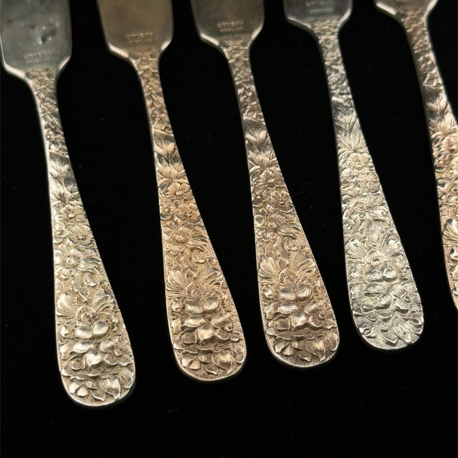 Lot of (6) - Stieff Rose 925 Sterling Silver Flat Handle Butter Knives 188.9g - Image 2