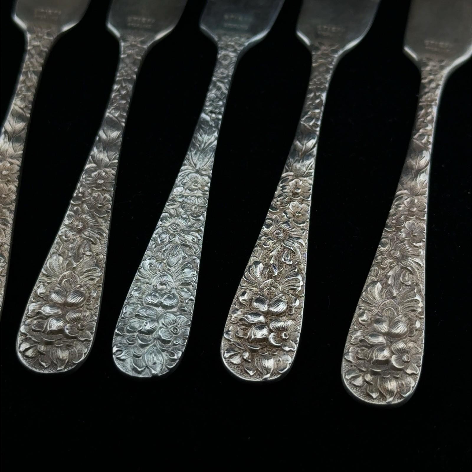 Lot of (6) - Stieff Rose 925 Sterling Silver Flat Handle Butter Knives 188.9g - Image 3